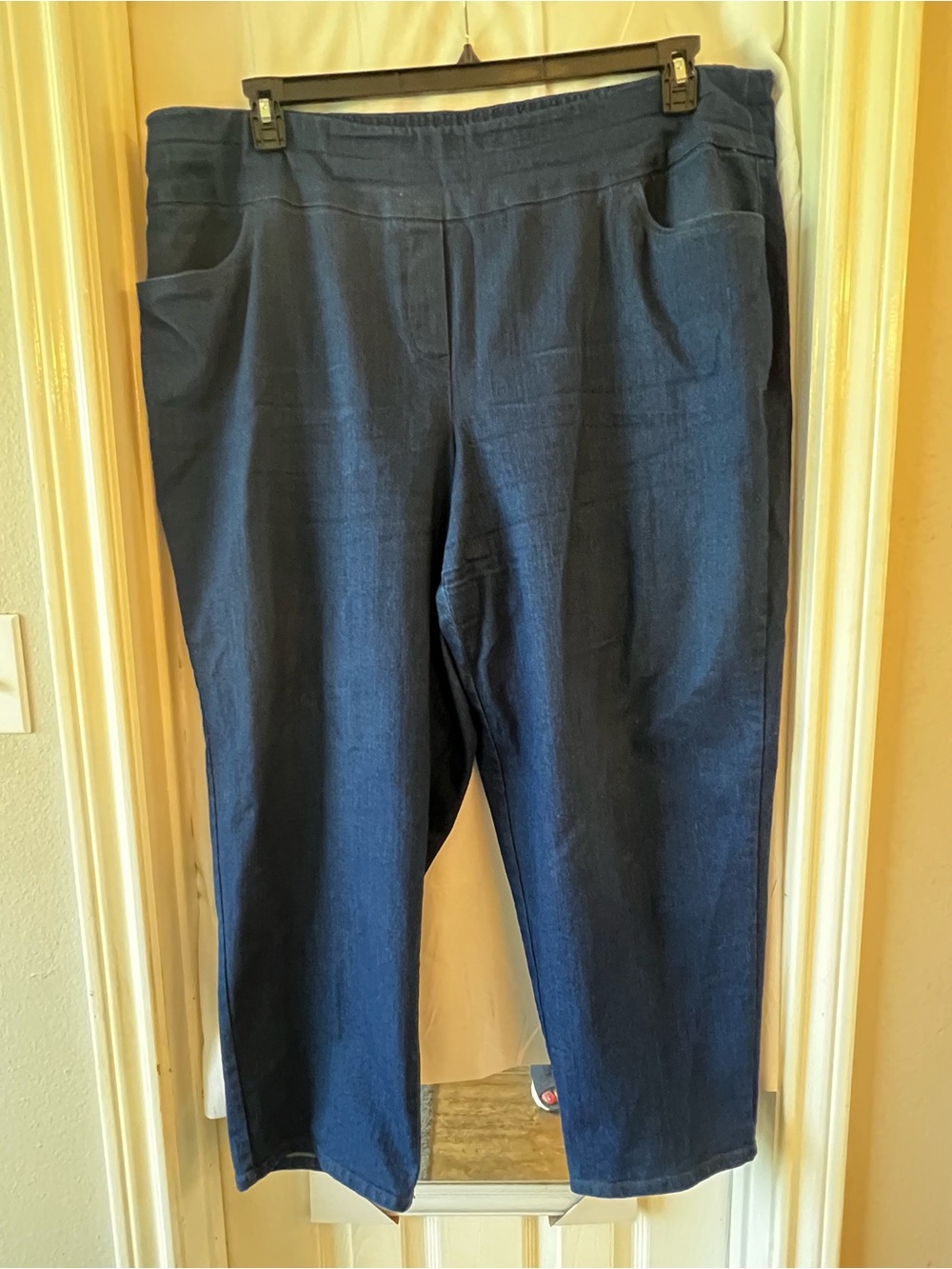 Alfred Dunner Navy Pull-On Cropped Jeans